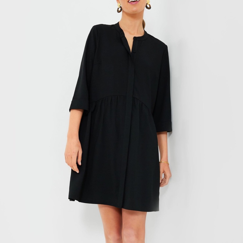 COPY - Tuckernuck Black Stretch Crepe Shirt Dress